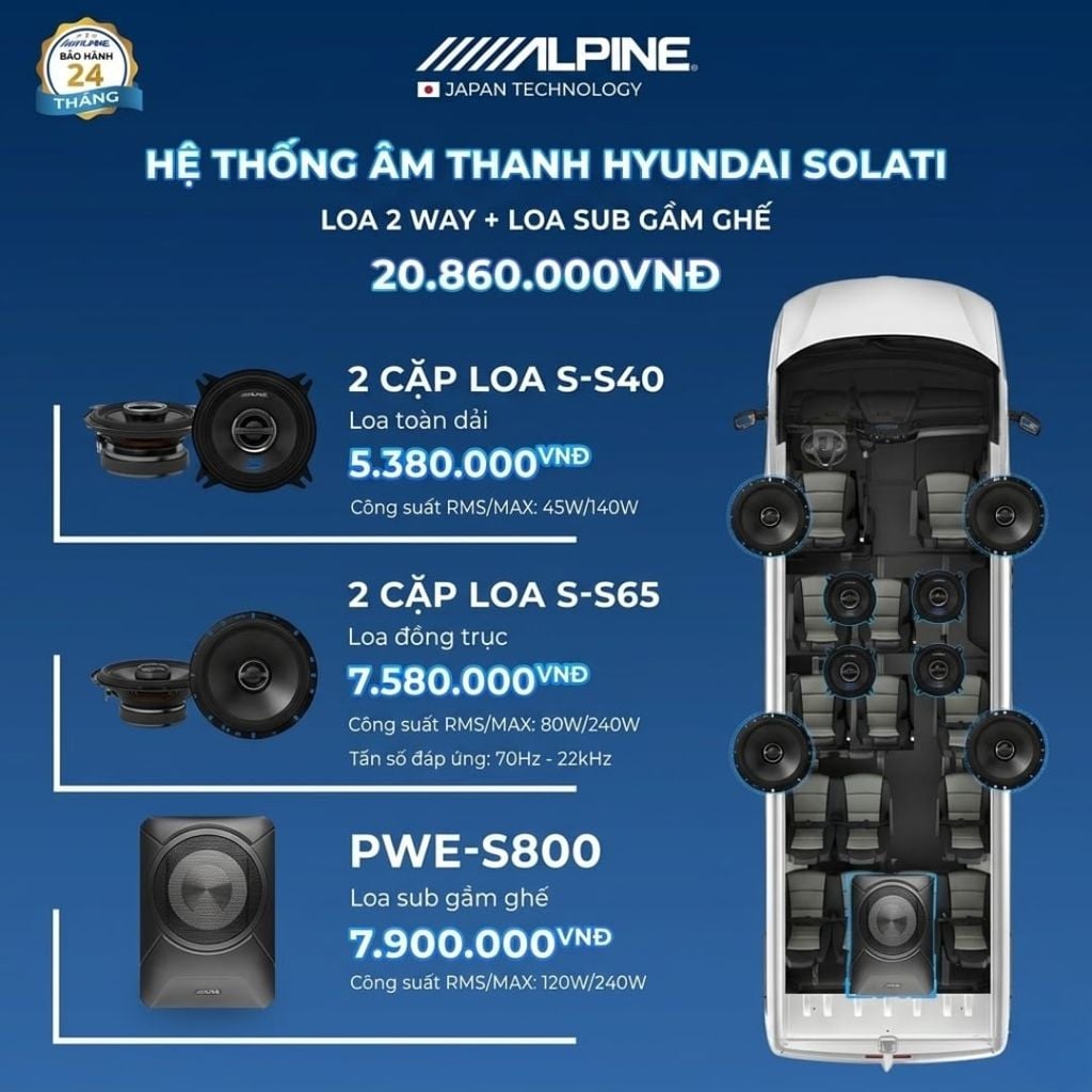Độ loa ô tô  Huyndai Solati