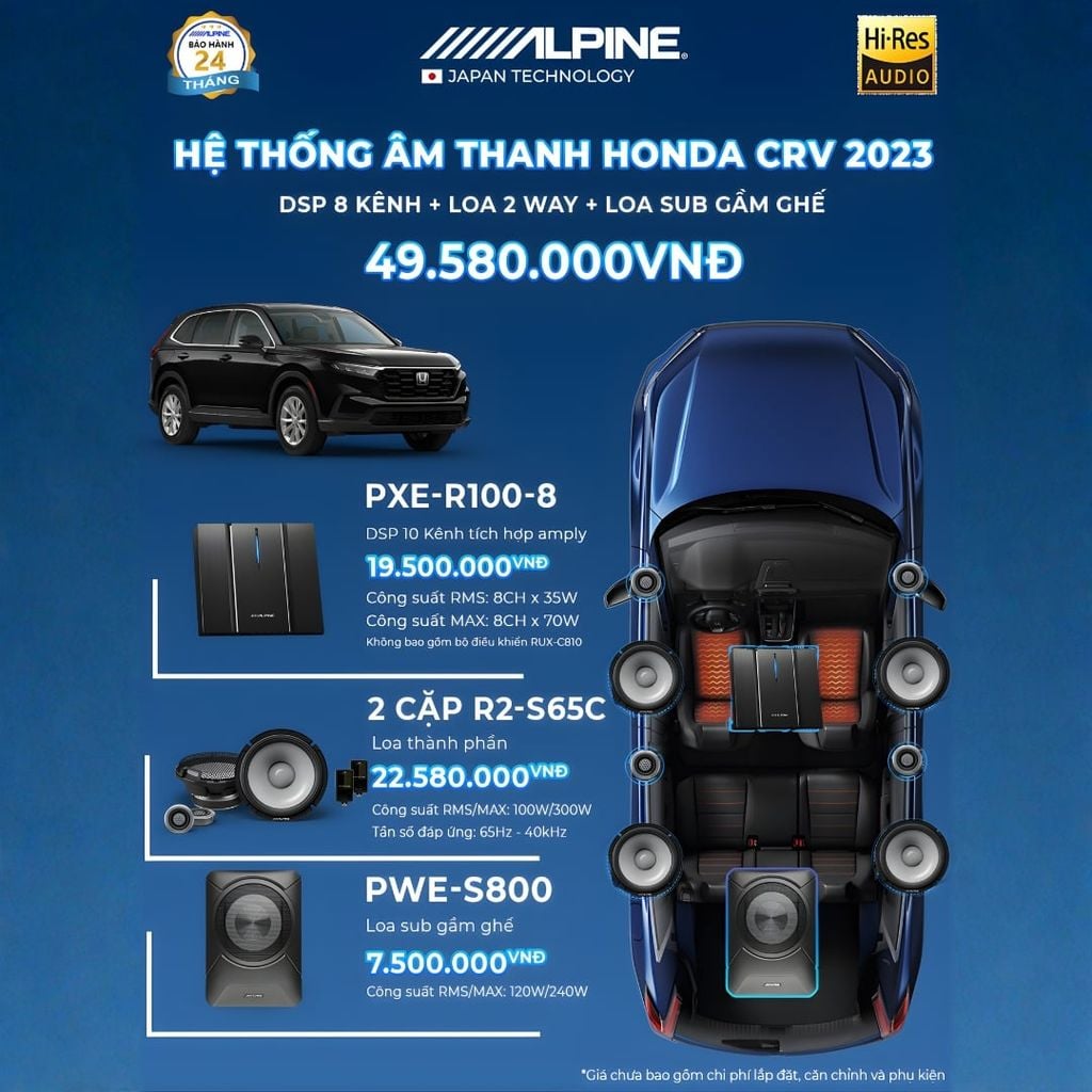 Độ loa ô tô Honda CRV
