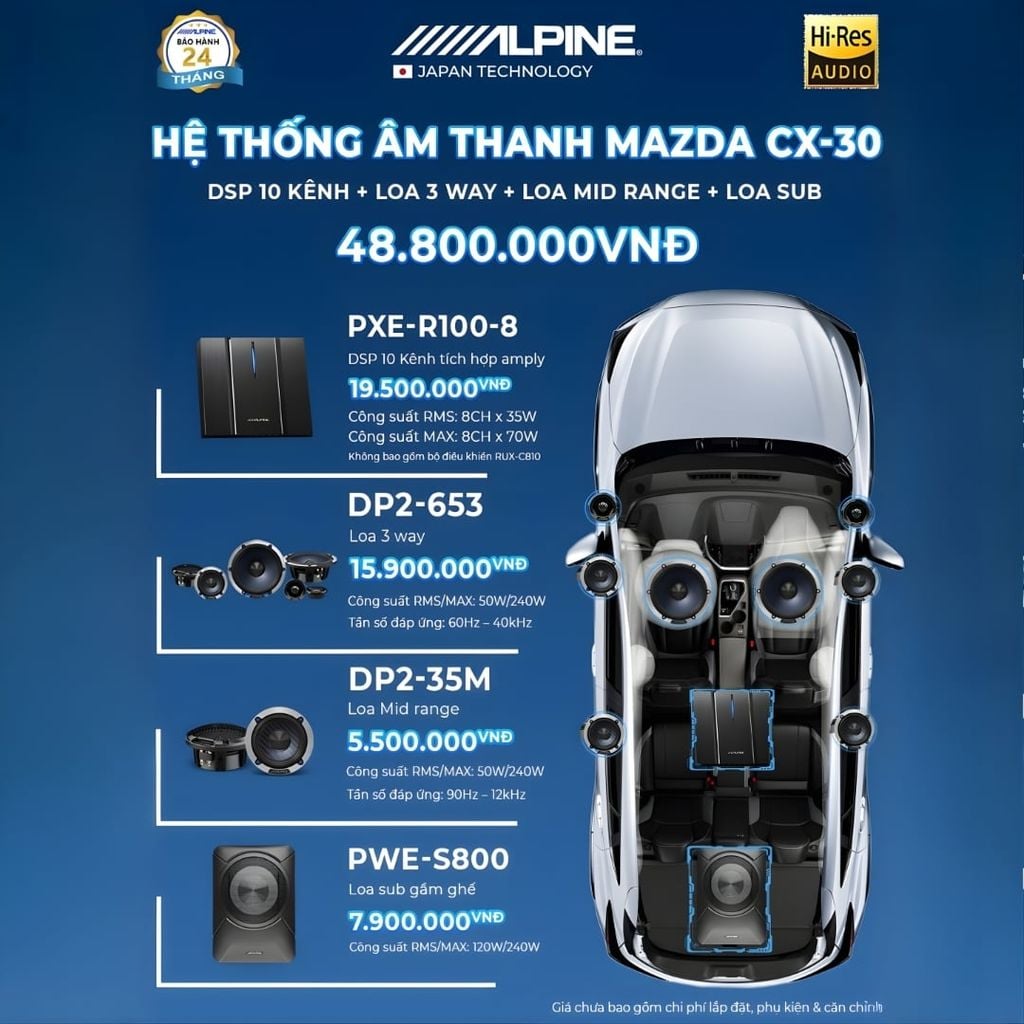 Độ loa ô tô Mazda CX-30