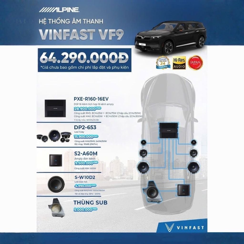 Độ loa ô tô VF9