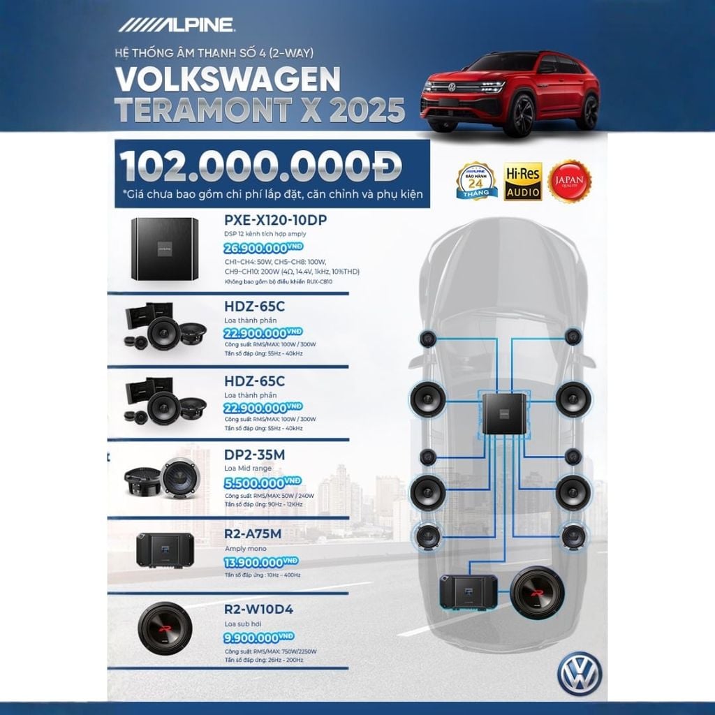 Độ loa ô tô Volkswagen Teramont X 2025