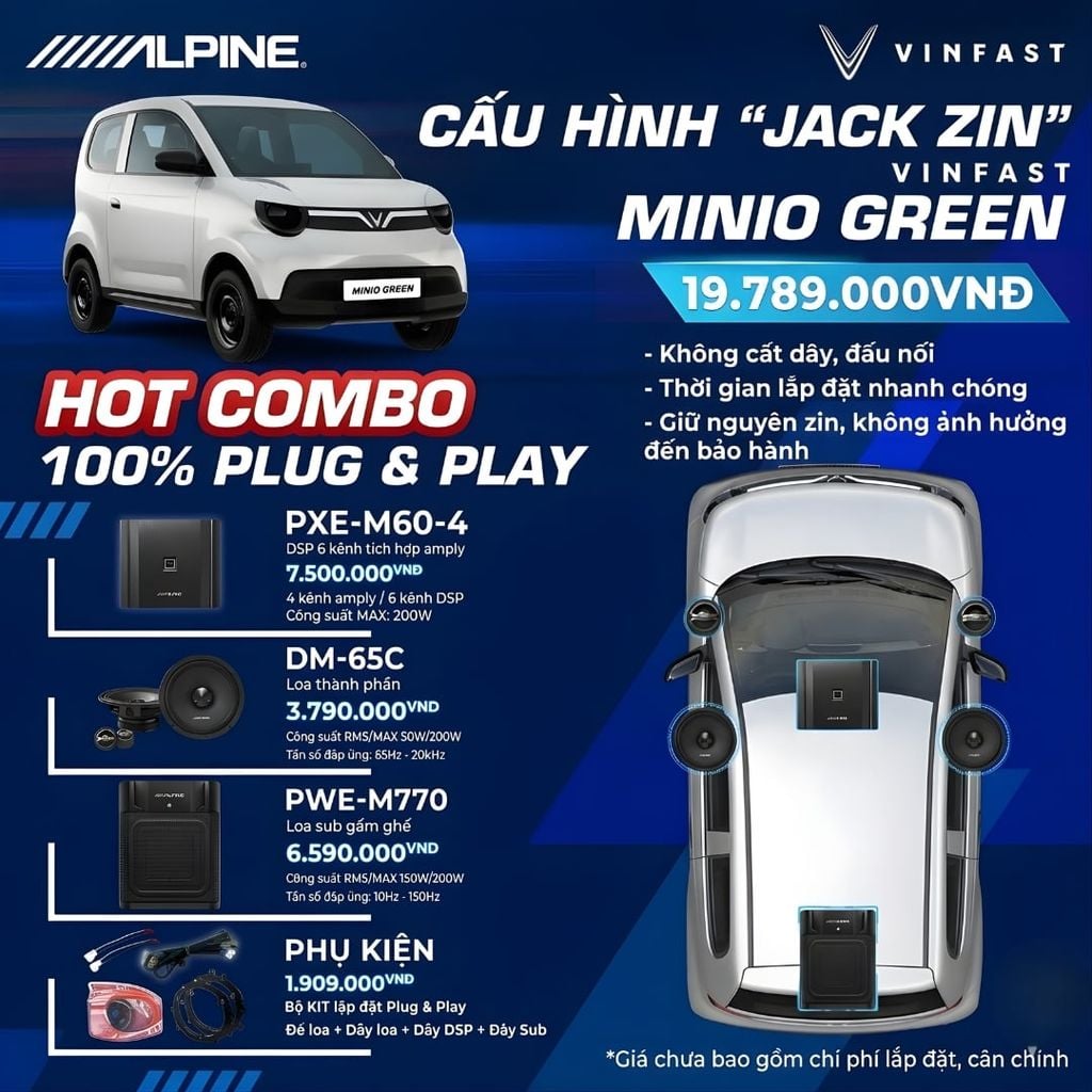 Độ loa ô tô Vinfast Minio Green
