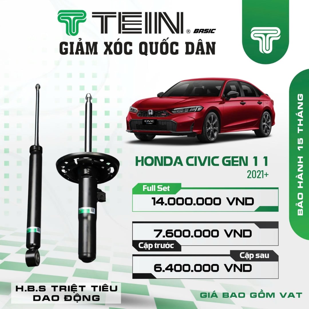 Giảm xóc ô tô Tein Basic HONDA CIVIC GEN11 (2021+)