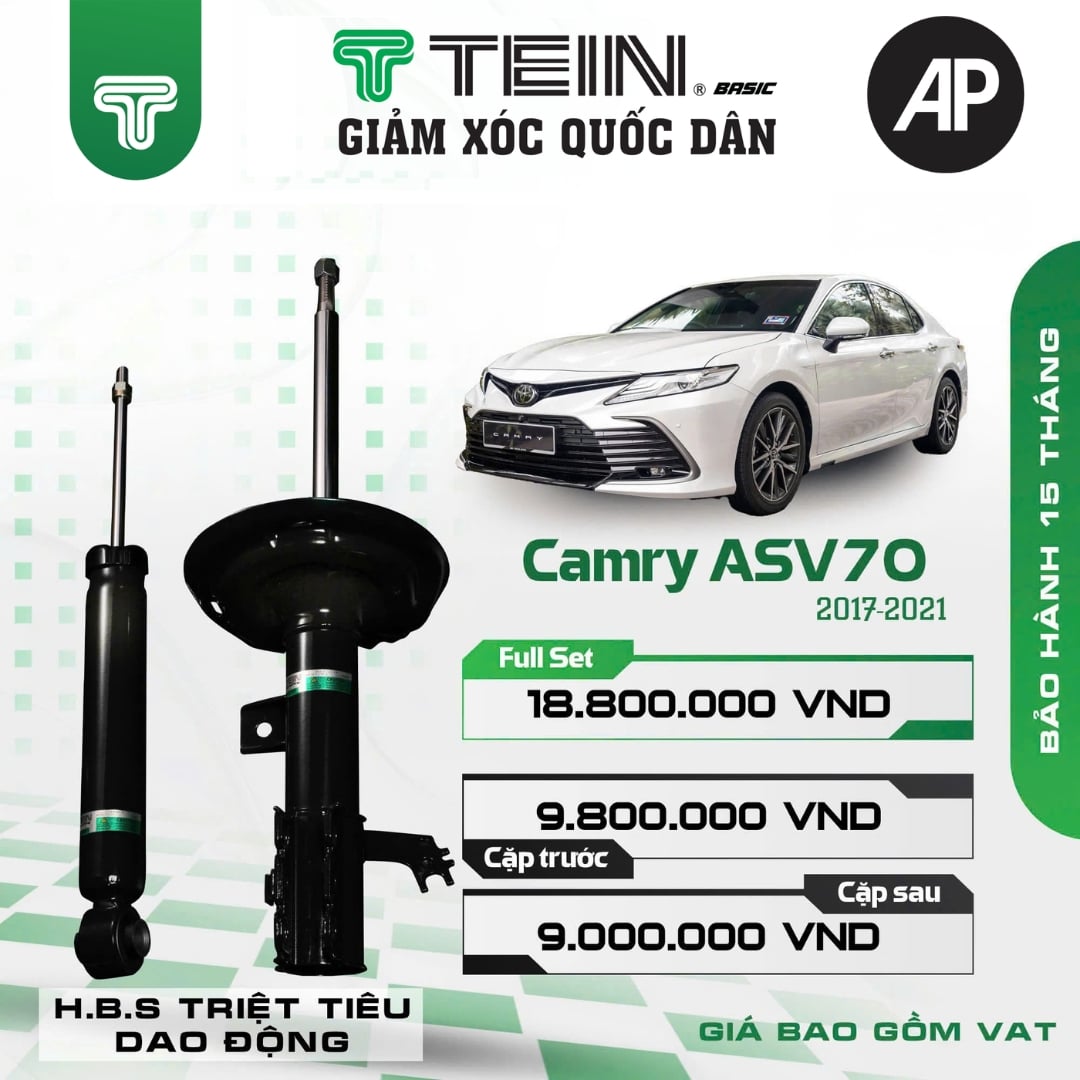 Giảm xóc ô tô Tein Basic TOYOTA CAMRY ASV70 (2017-2022)