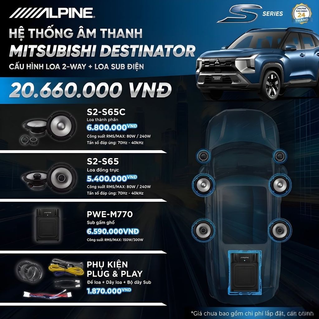 Độ loa ô tô Mitsubishi Destinator