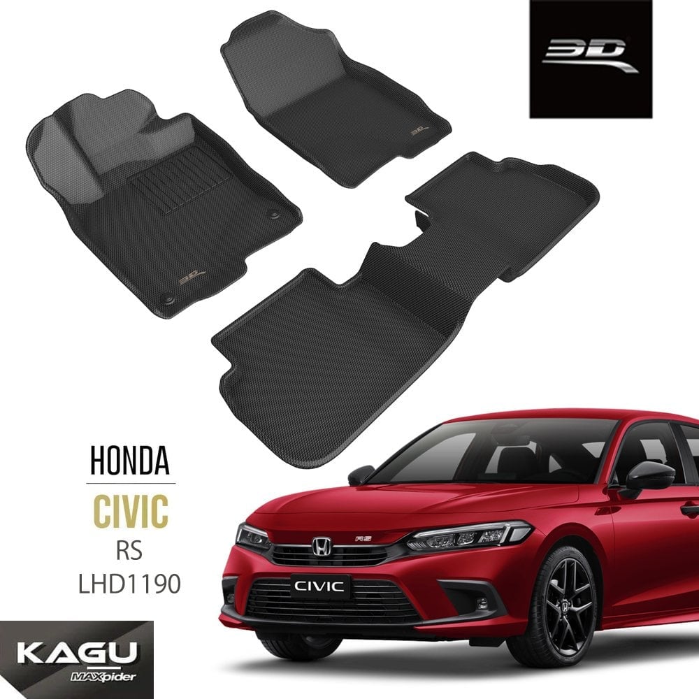 Poster hãng bộ 3 tấm thảm 3D MAXpider KAGU mã LHD1190 cho Honda Civic RS 2022