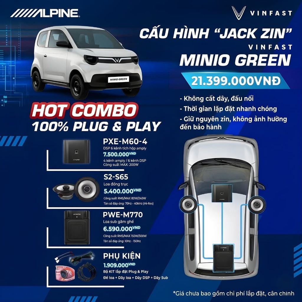 Độ loa ô tô Vinfast Minio Green
