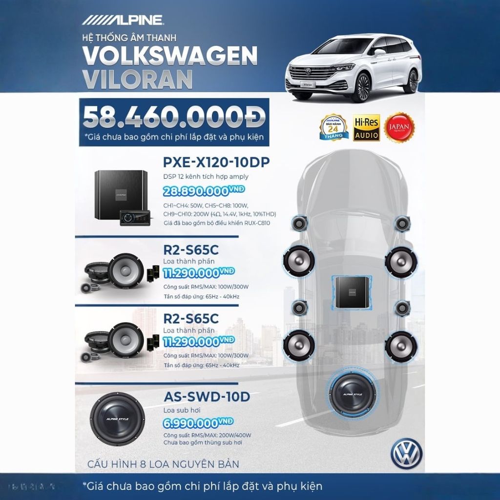 Độ loa ô tô Volkswagen Viloran