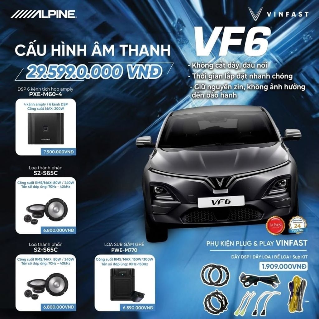 Độ loa ô tô Vinfast VF6