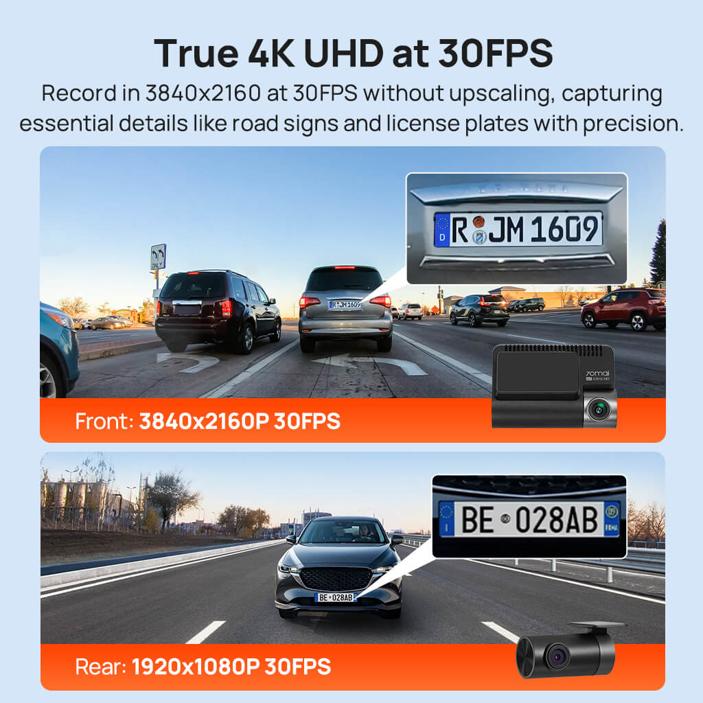 Camera hành trình 70mai A800SE ghi hình 4K UHD 30FPS đọc rõ biển số xe