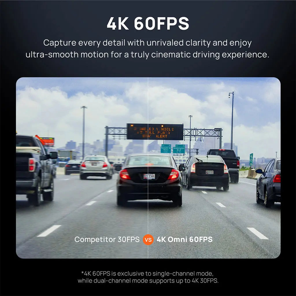 70mai 4K Omni X800 ghi hình 4K 60FPS mượt mà chi tiết