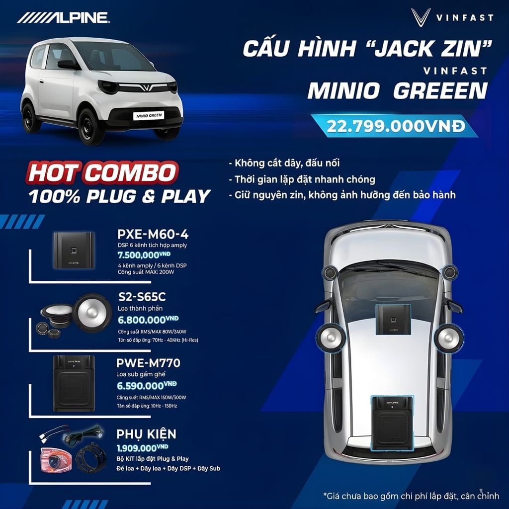 Độ loa ô tô Vinfast Minio Green