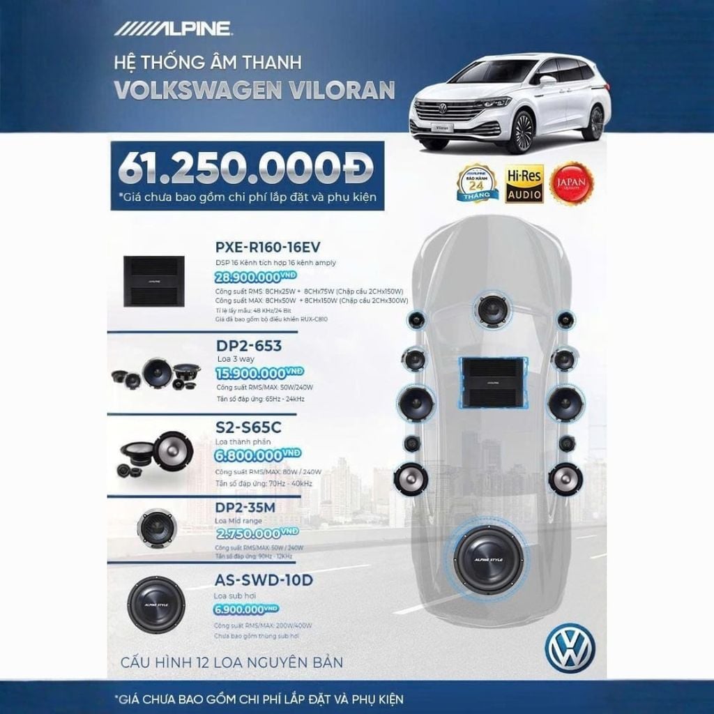 Độ loa ô tô Volkswagen Viloran