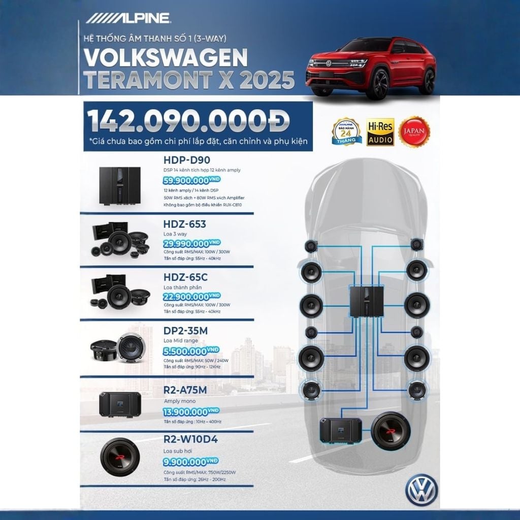 Độ loa ô tô Volkswagen Teramont X 2025