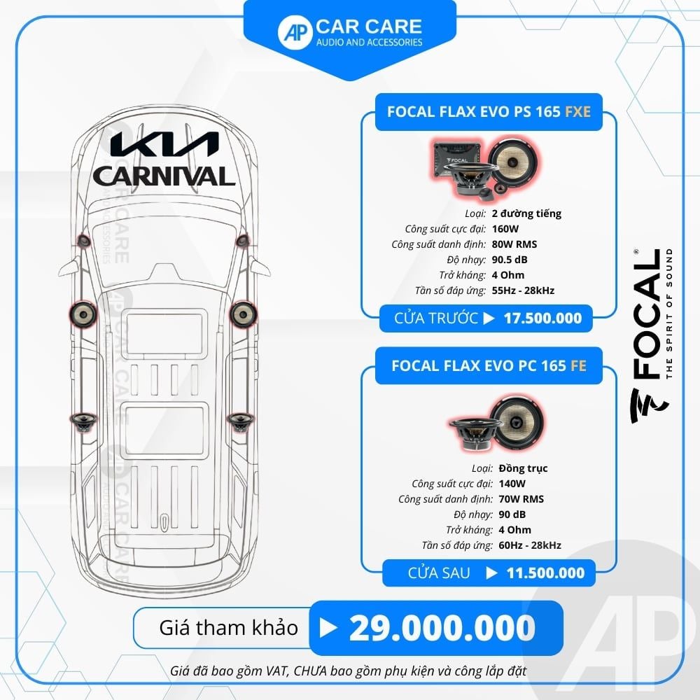 Độ loa ô tô KIA Carnival 2025 (6 loa - 12 loa)