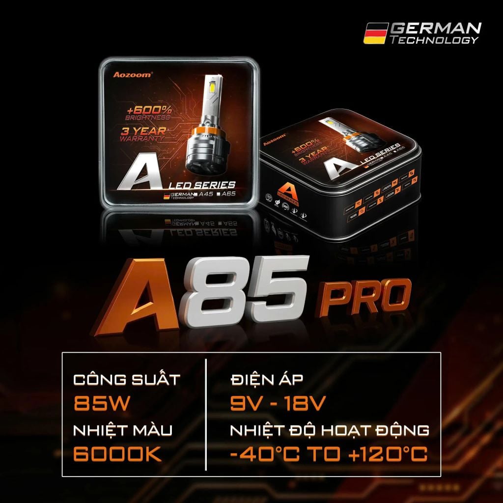 Bóng LED Aozoom A85 Pro 85W – Có Canbus