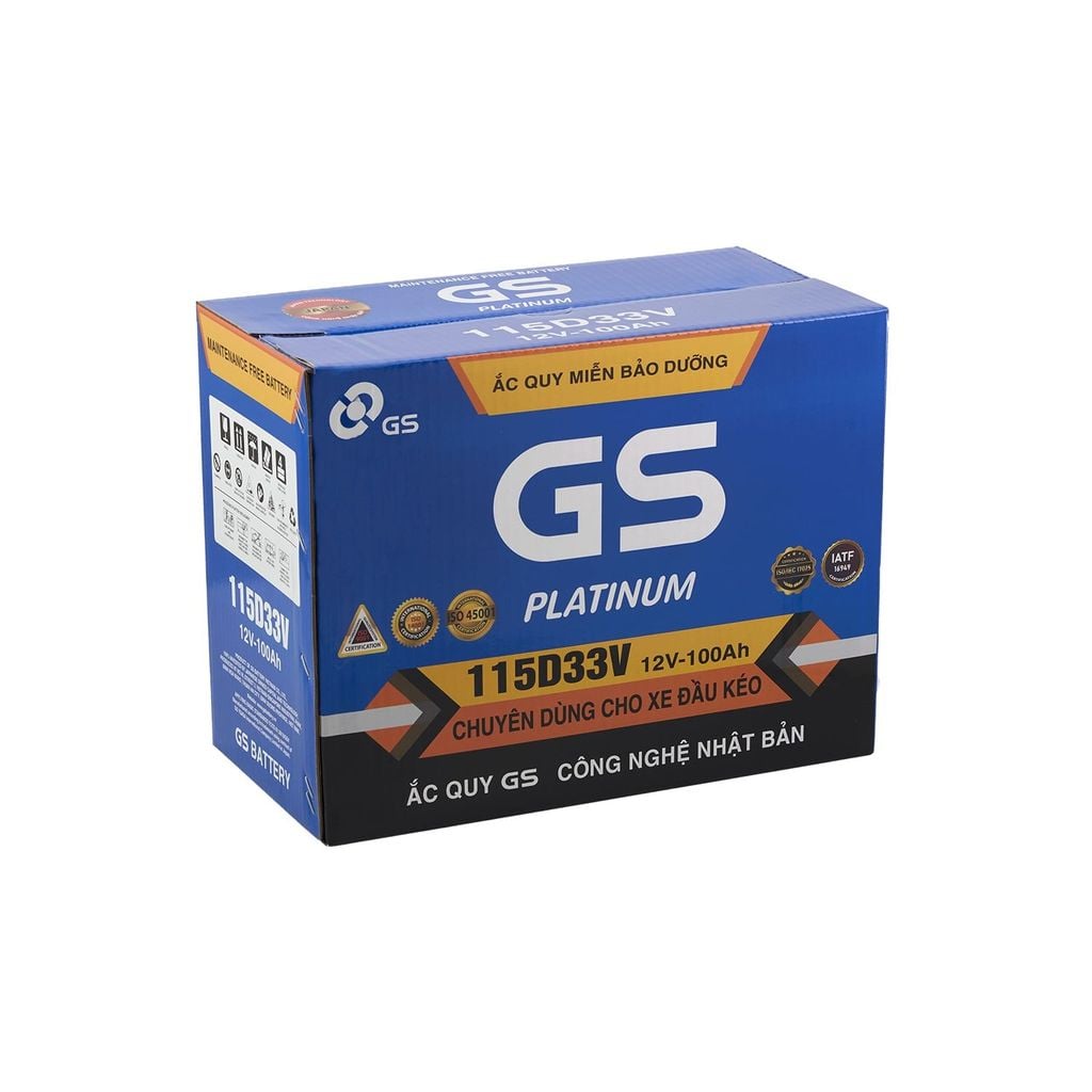 Ắc Quy Ô Tô GS 115D33V 100Ah Cọc Vít