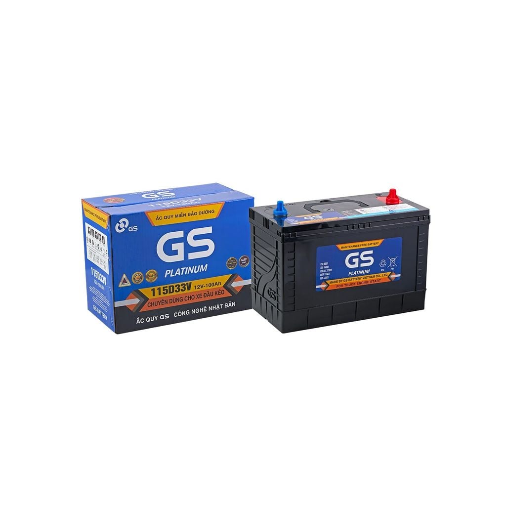 Ắc Quy Ô Tô GS 115D33V 100Ah Cọc Vít