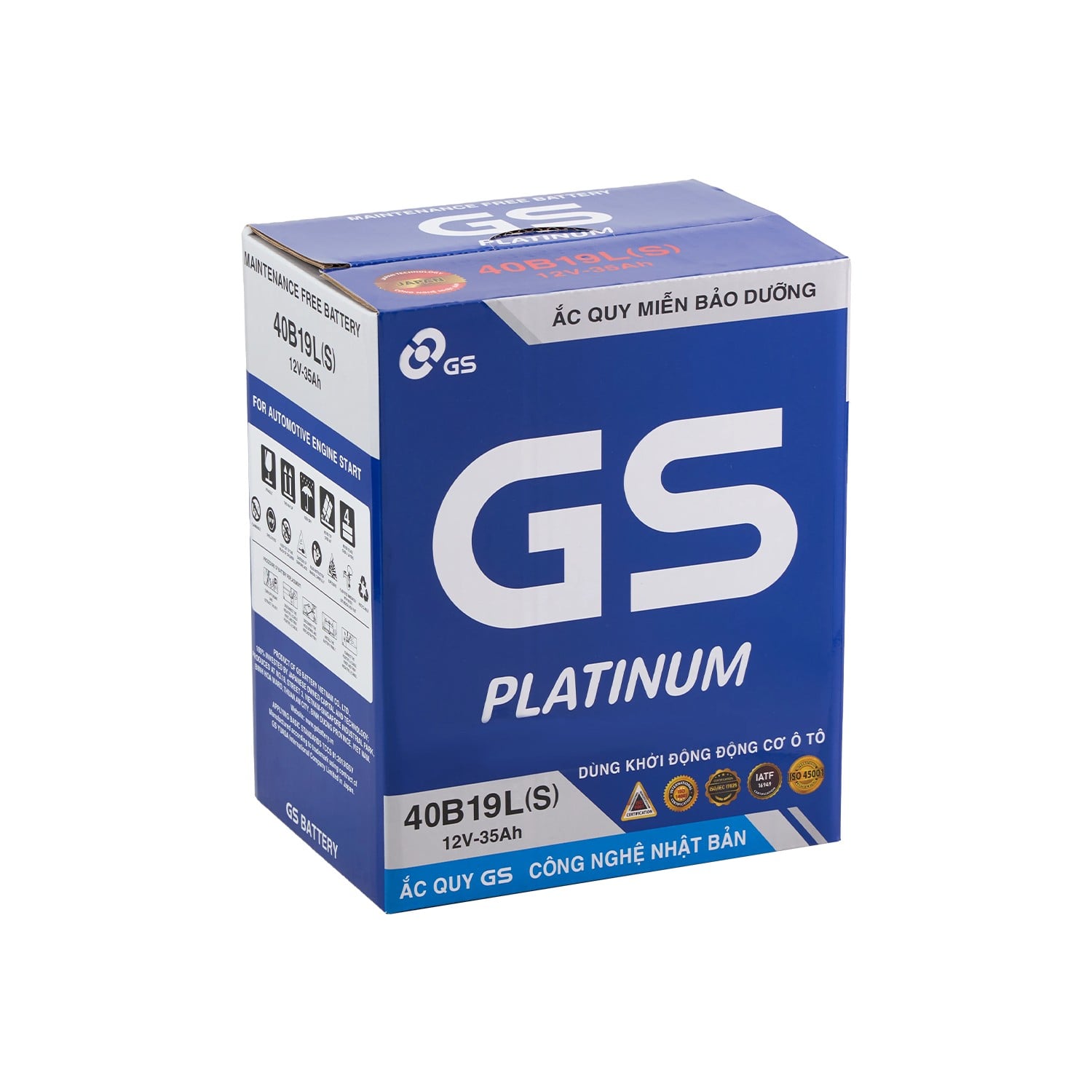 Ắc Quy Ô Tô GS 40B19L(S) 35Ah