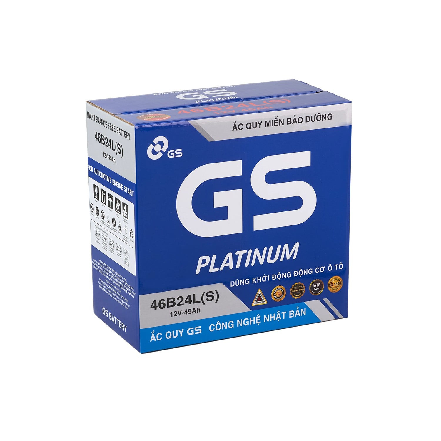 Ắc Quy Ô Tô GS 46B24L(S) 45Ah