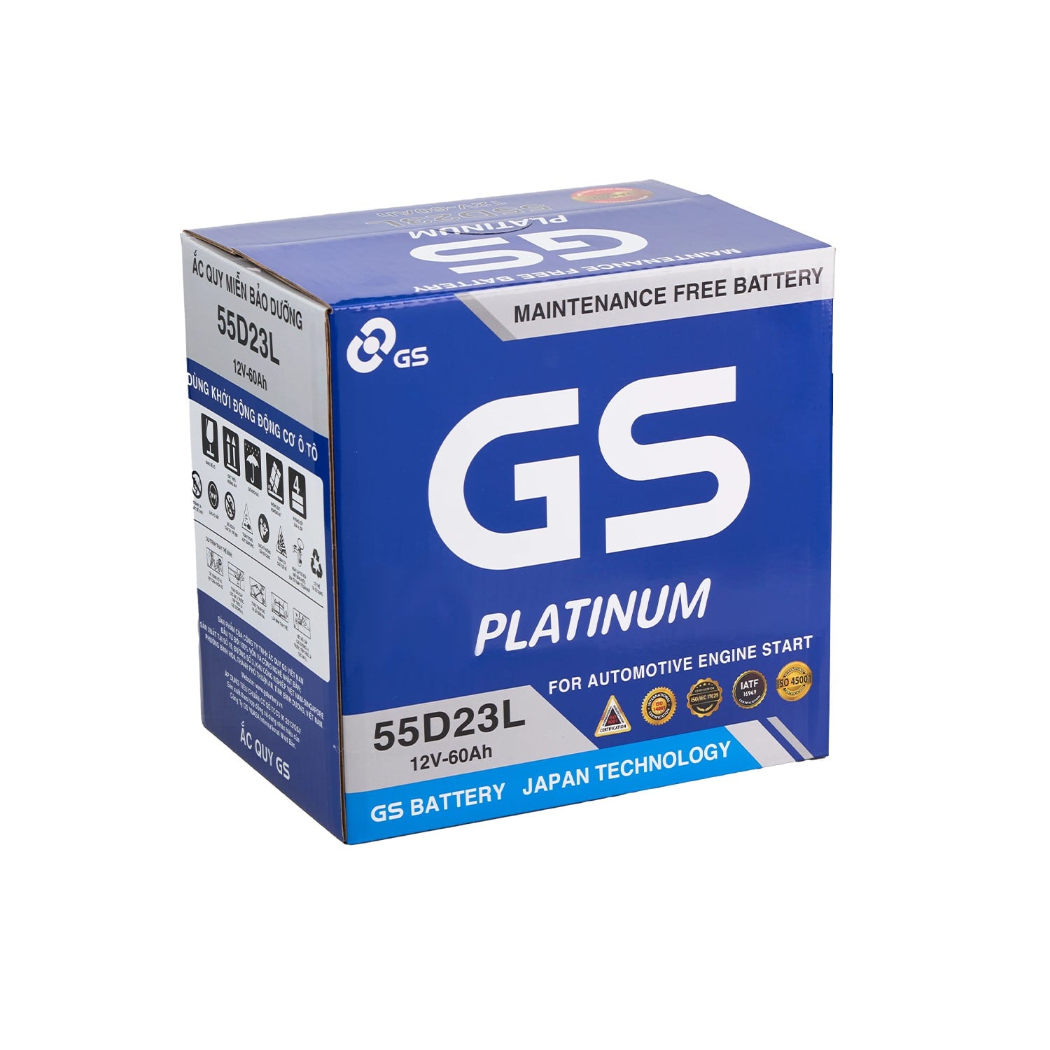 Ắc Quy Ô Tô GS 55D23L 60Ah