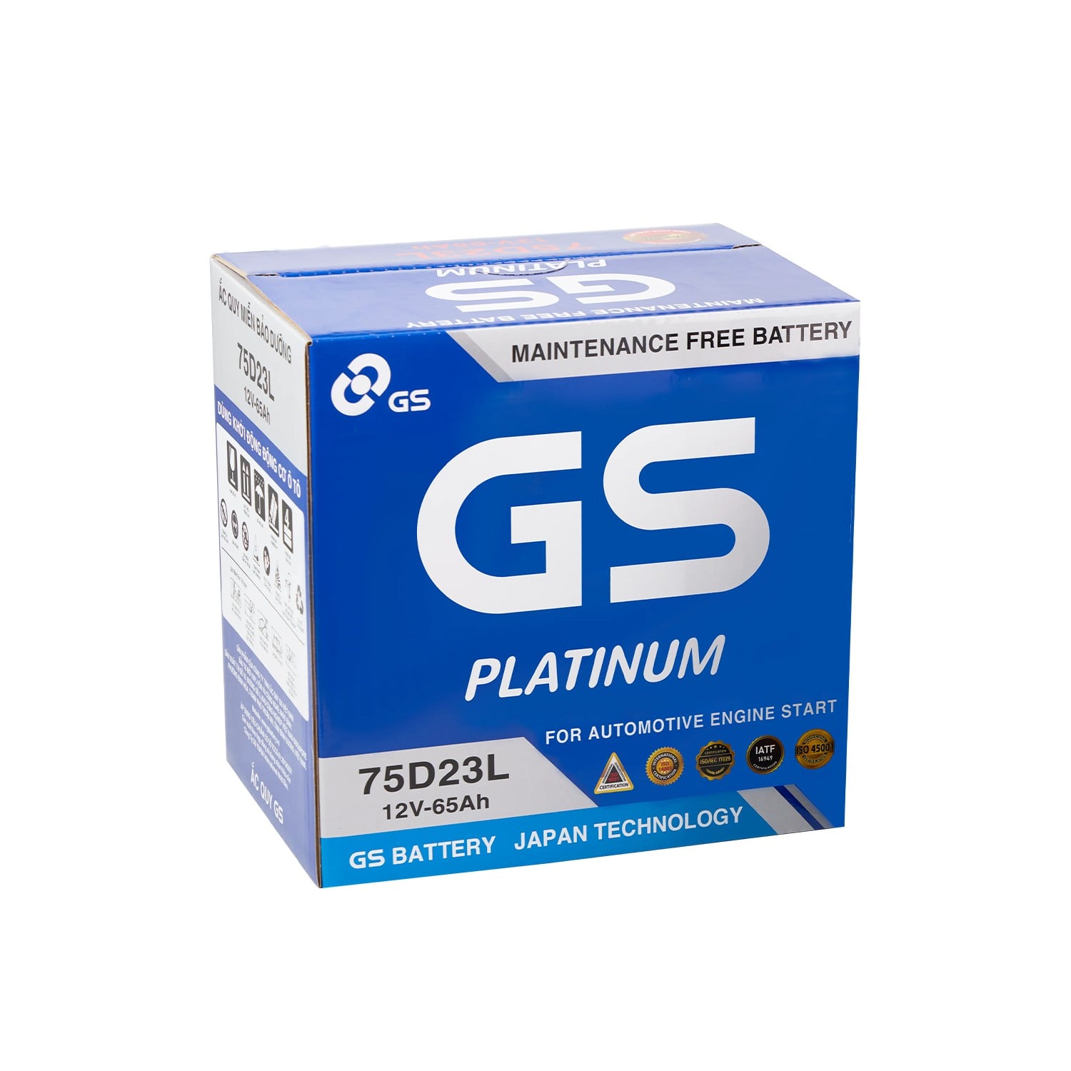 Ắc Quy Ô Tô GS 75D23L 65Ah