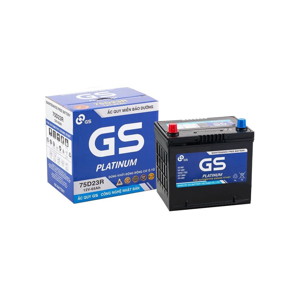 Ắc Quy Ô Tô GS 75D23R 65Ah