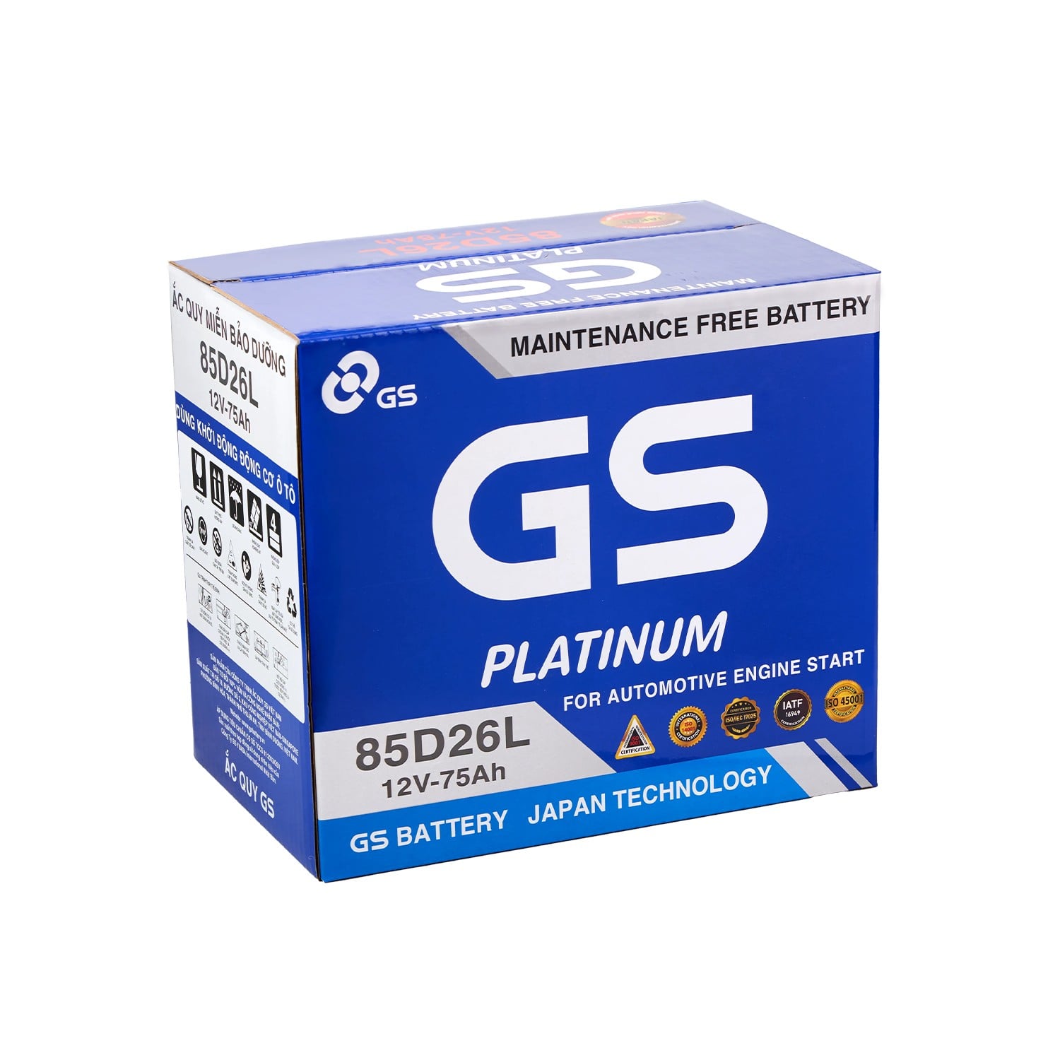 Ắc Quy Ô Tô GS 85D26L 75Ah