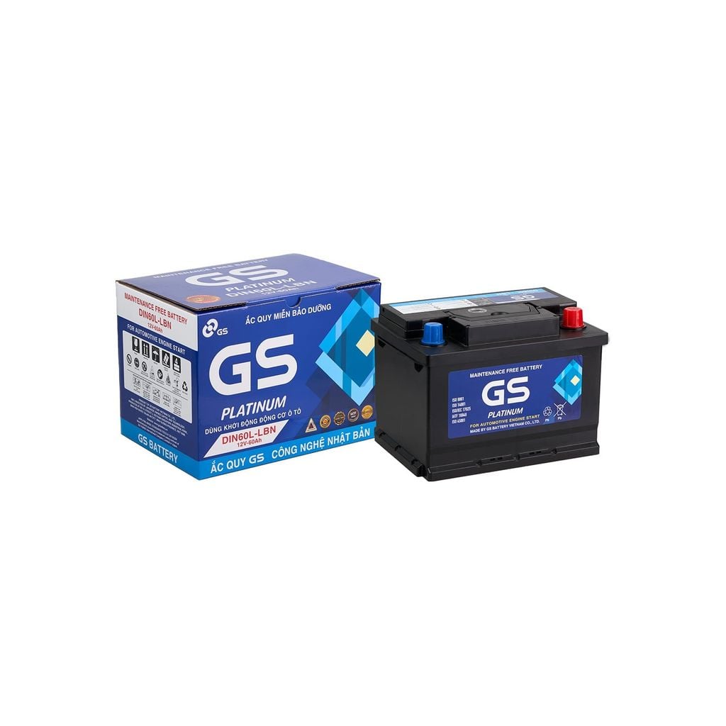 Ắc Quy Ô Tô GS DIN60L-LBN 60Ah