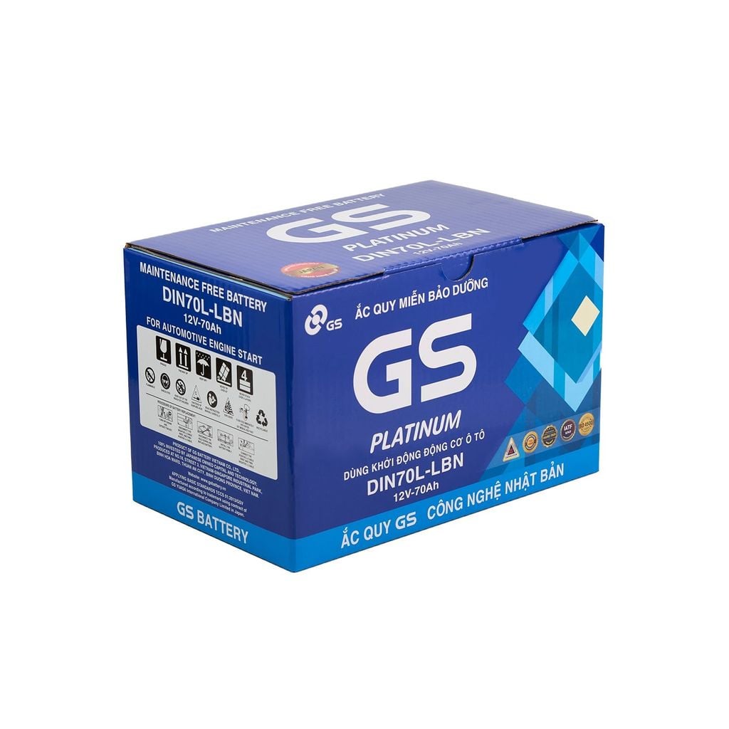 Ắc Quy Ô Tô GS DIN70L-LBN 70Ah