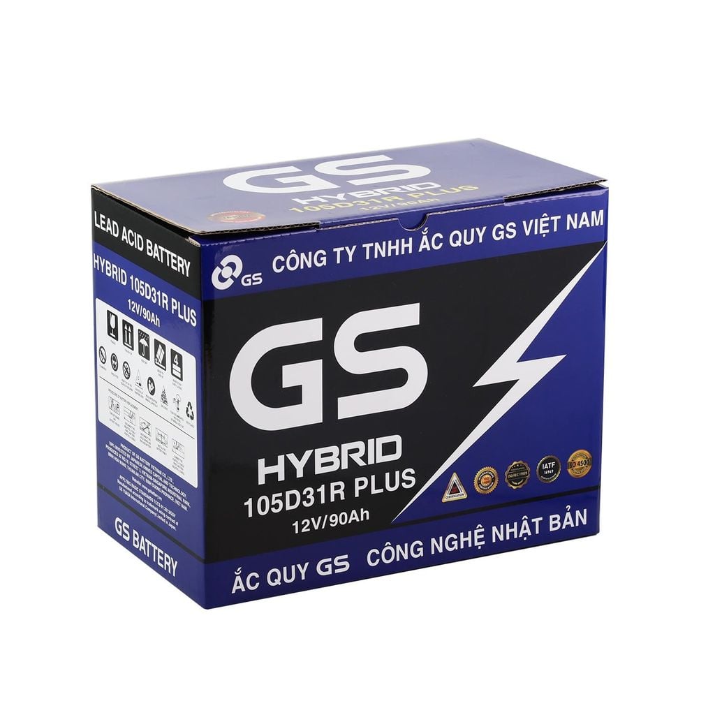 Ắc Quy Ô Tô GS Hybrid 105D31R 90Ah