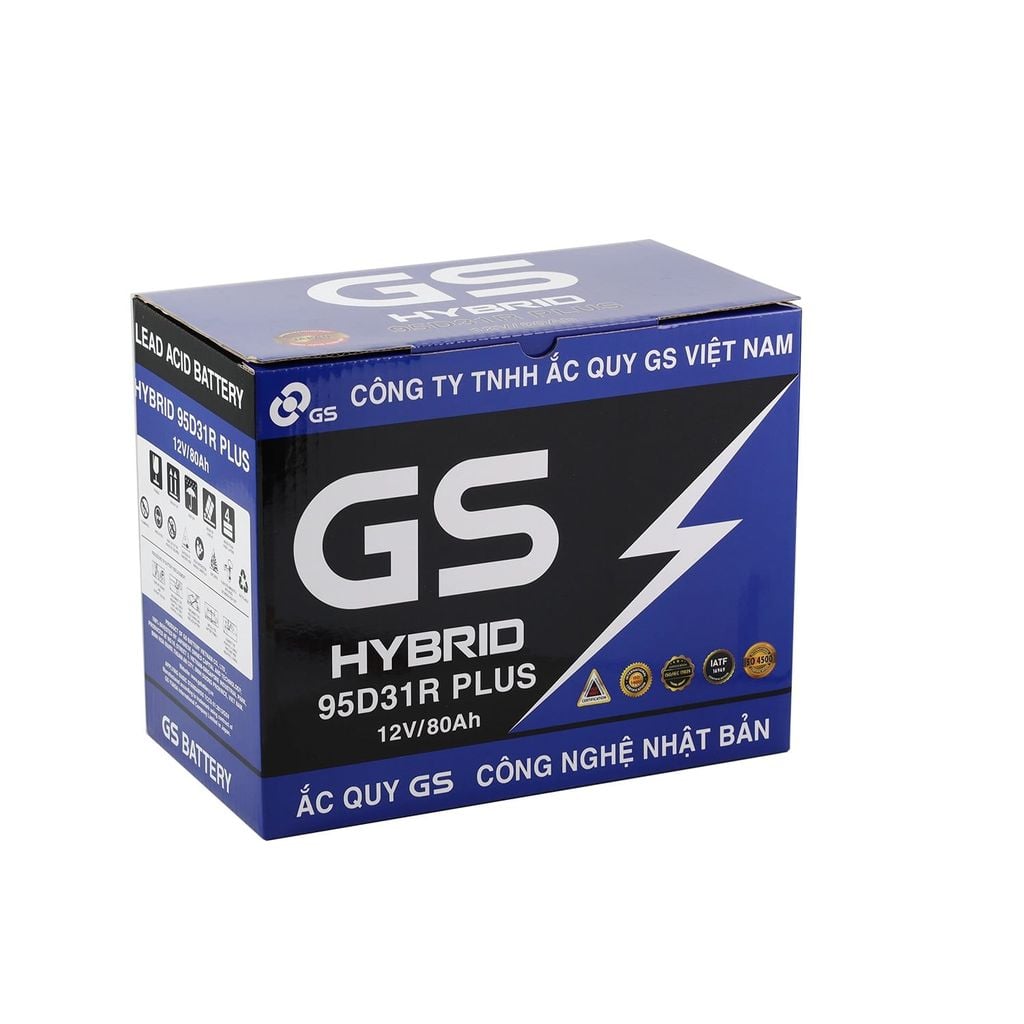Ắc Quy Ô Tô GS Hybrid 95D31R 80Ah