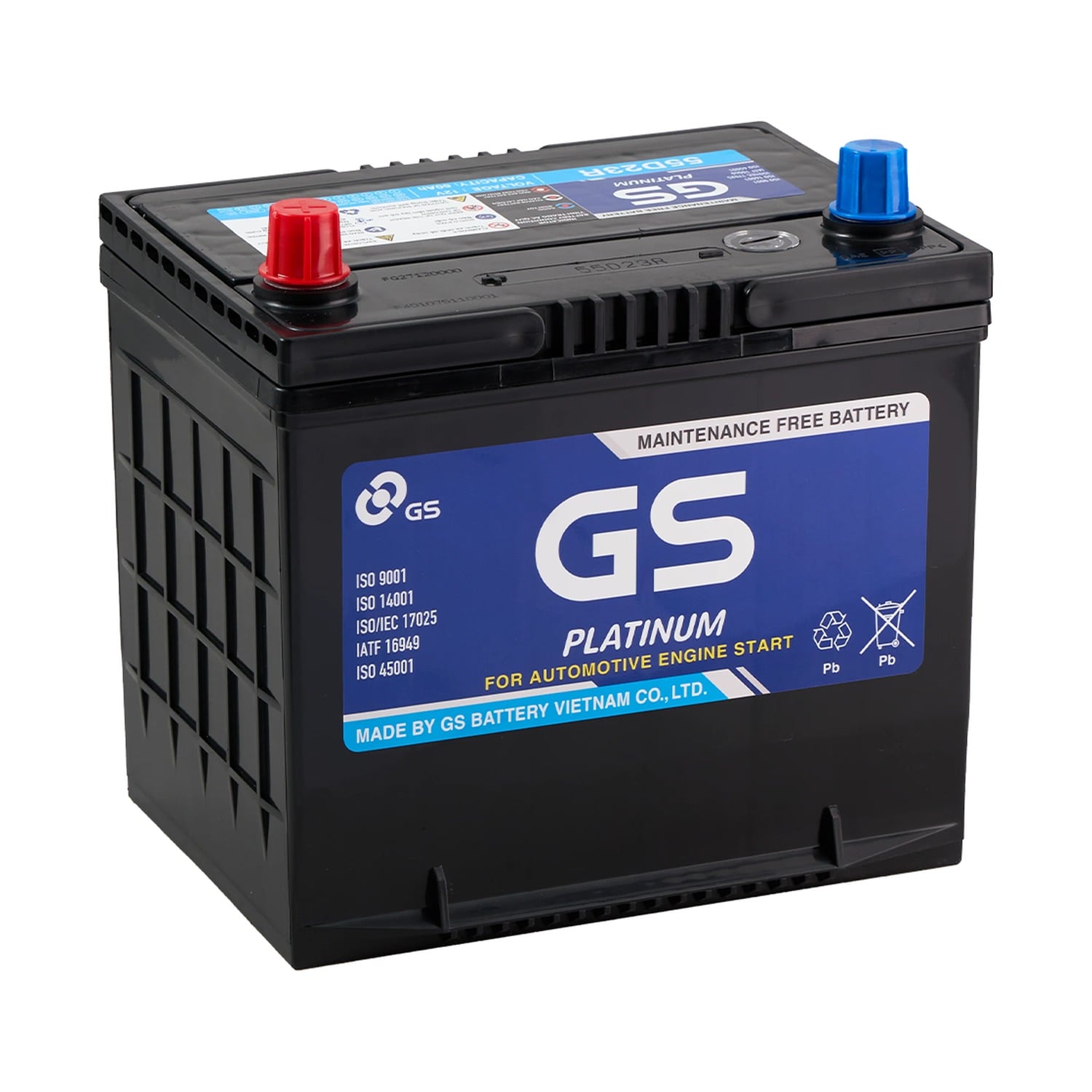 Ắc quy GS Platinum MF 55D23R 12V 60Ah chính hãng