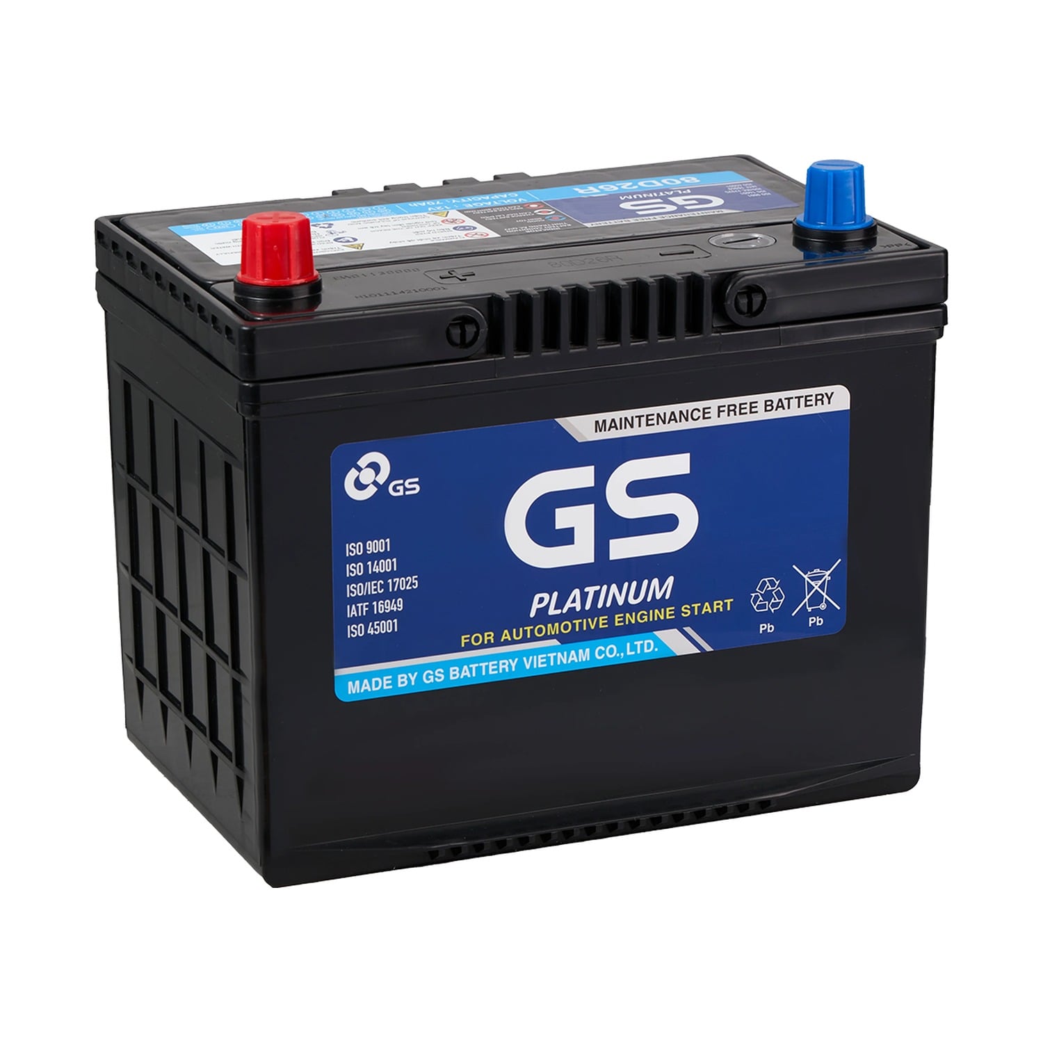 Ắc quy GS Platinum MF 80D26R 12V 70Ah chính hãng