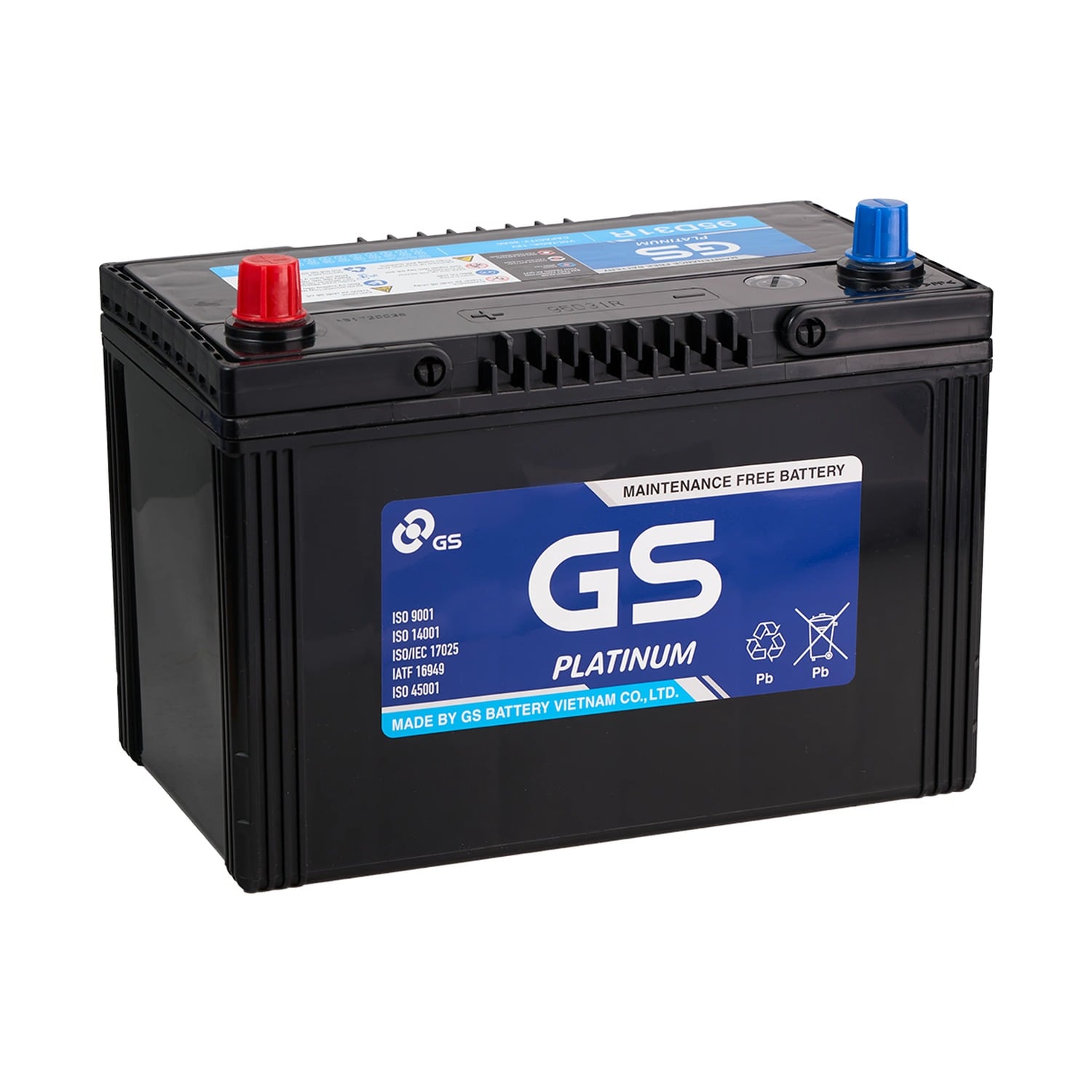 Ắc quy GS Platinum MF 95D31R 12V 80Ah chính hãng