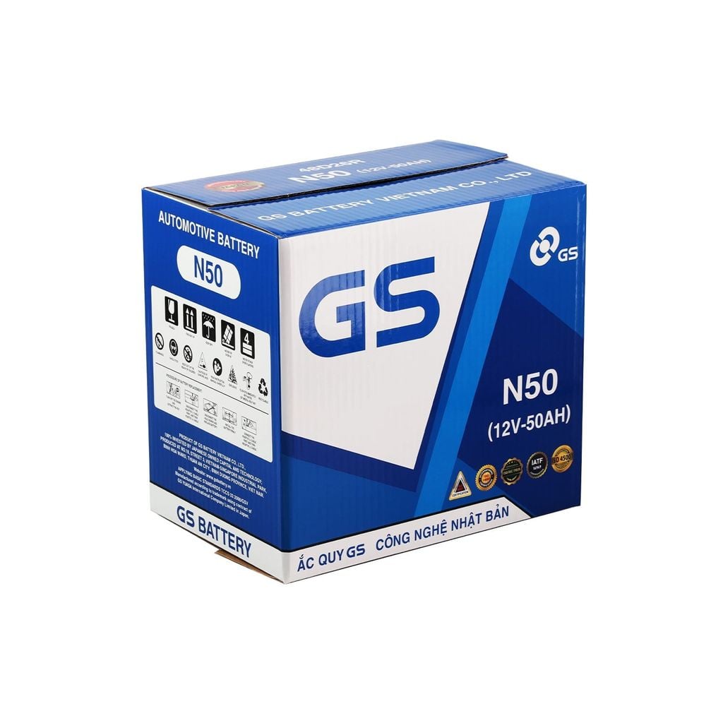 Ắc Quy Ô Tô GS N50 50Ah (Bình Nước)