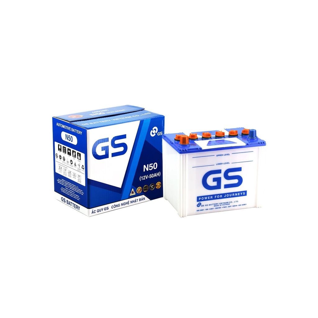 Ắc Quy Ô Tô GS N50 50Ah (Bình Nước)