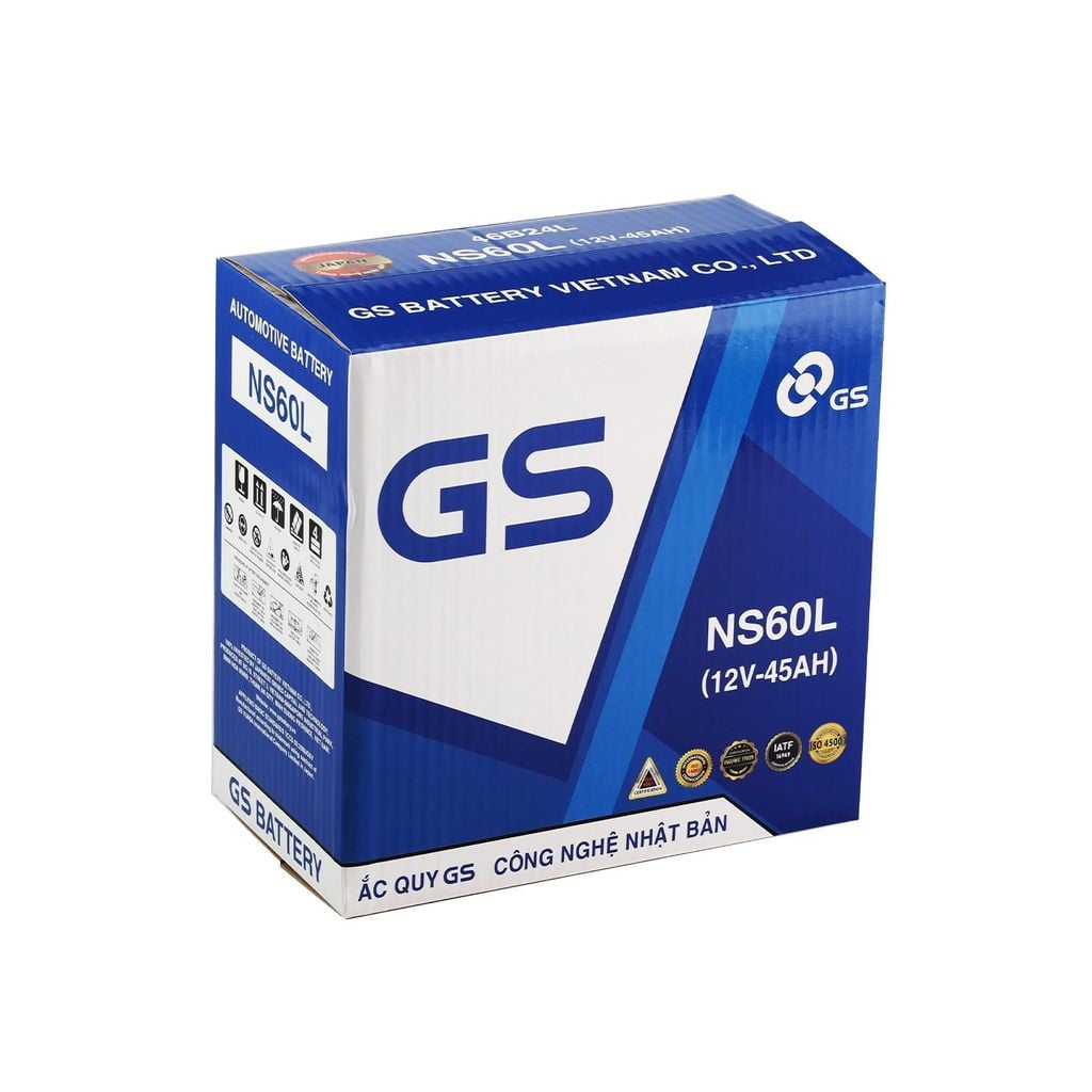 Ắc Quy Ô Tô GS NS60L 45Ah (Bình Nước)