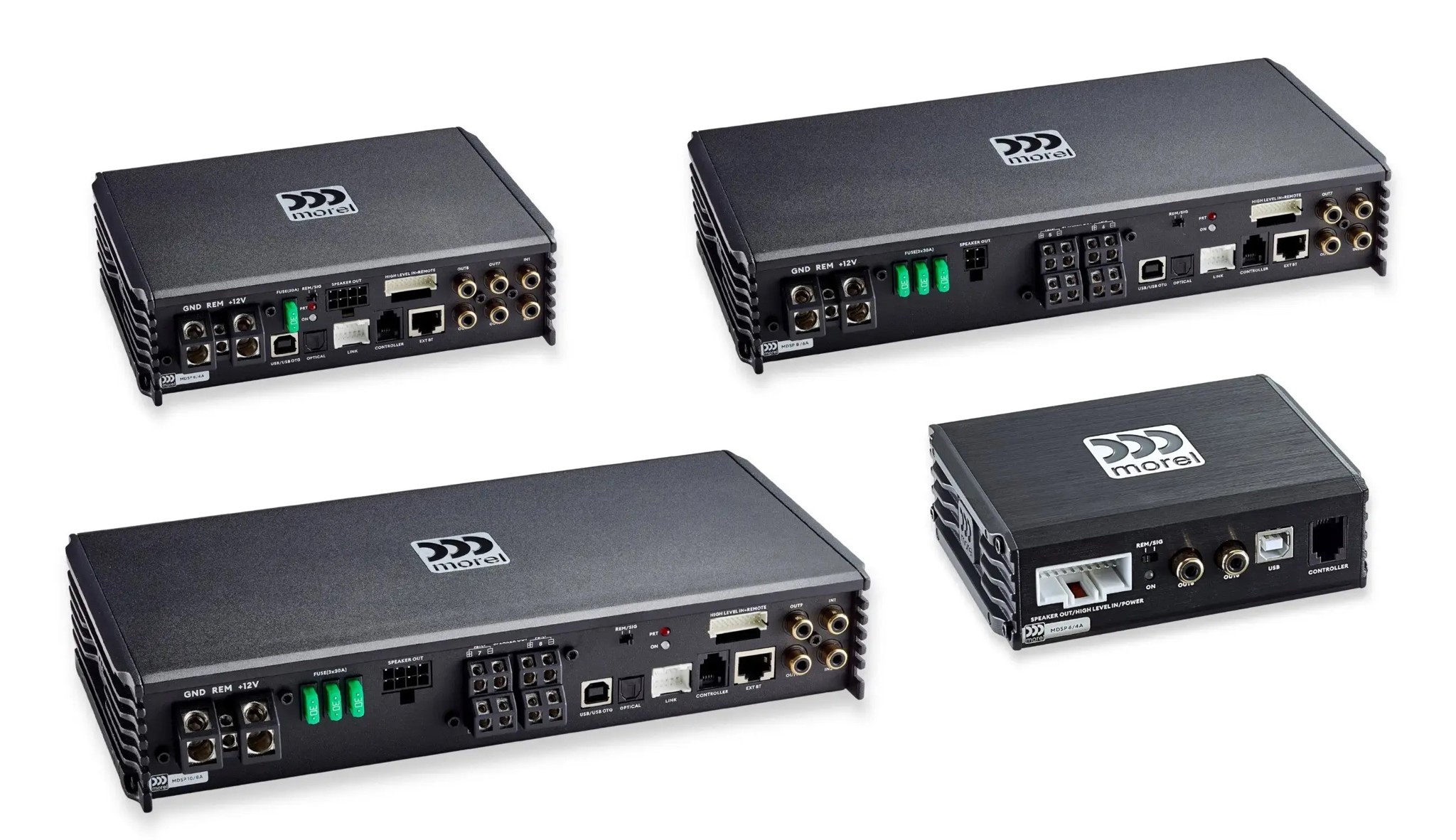 Dòng amply DSP Morel MDSP gồm MDSP10/8A, MDSP8/6A, MDSP8/4A và MDSP6/4A