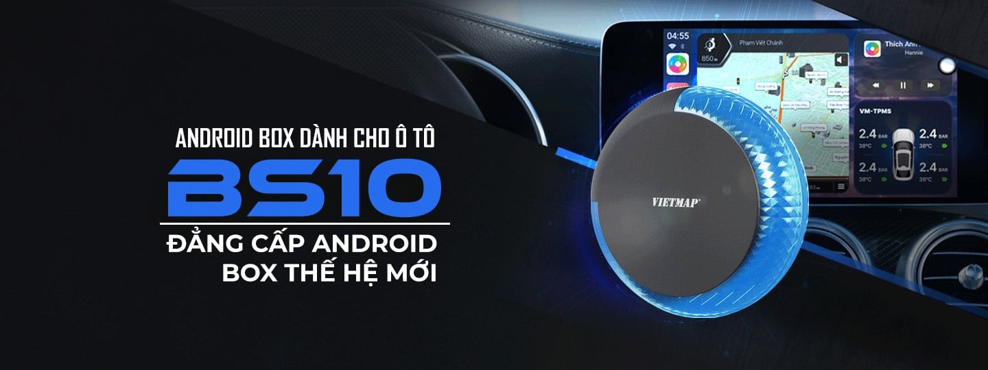 Android Box Vietmap BS10 cắm cổng CarPlay màn zin