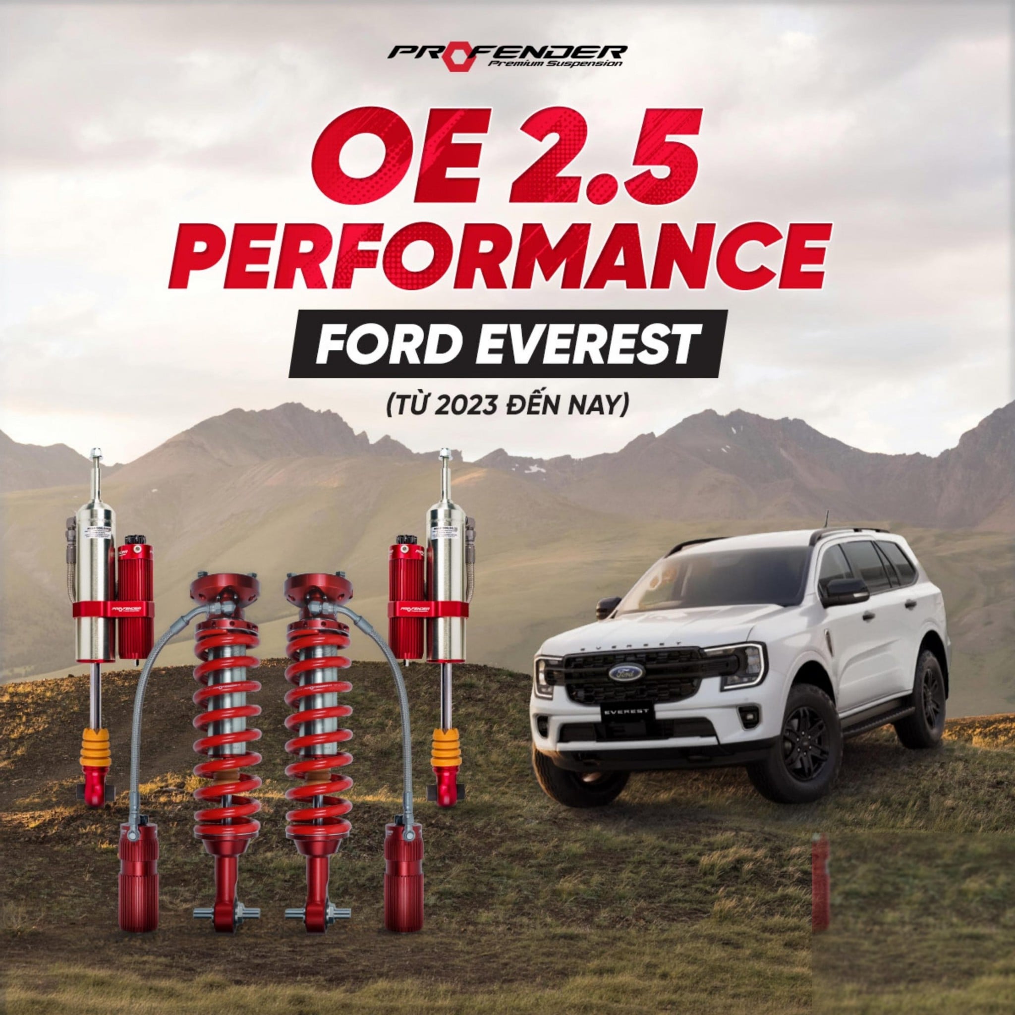 Giảm Xóc Ô Tô Ford Everest 2023+ Profender OE 2.5 Performance