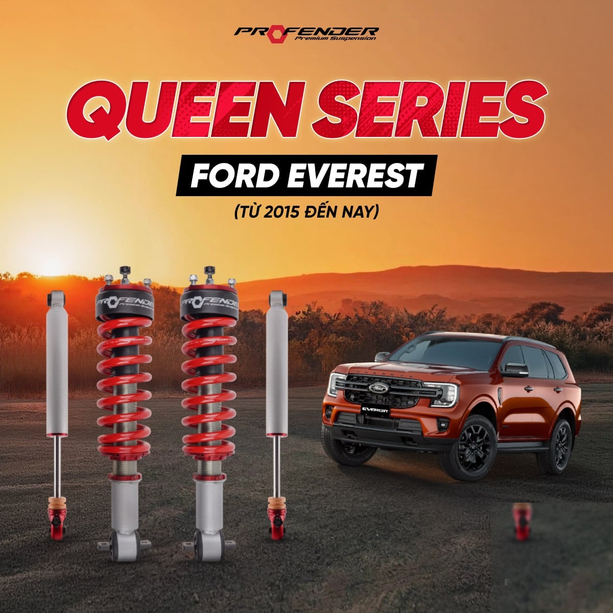 Giảm Xóc Ô Tô Ford Everest 2015+ Profender Queen Series