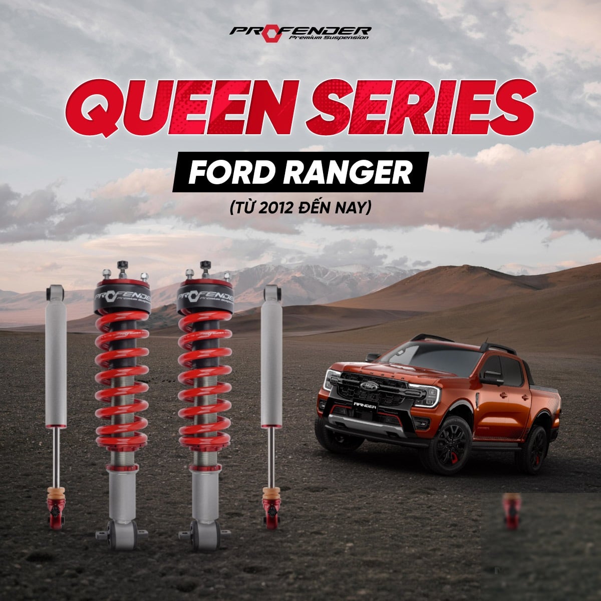 Giảm Xóc Ô Tô Ford Ranger 2012+ Profender Queen Series