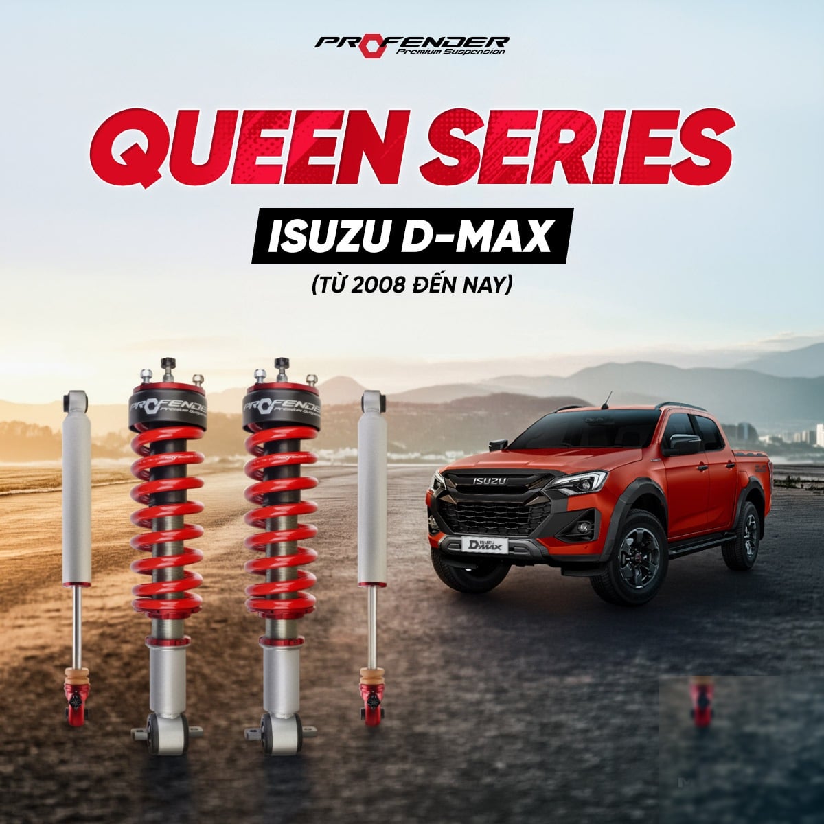 Giảm Xóc Ô Tô Isuzu D-Max 2012+ Profender Queen Series