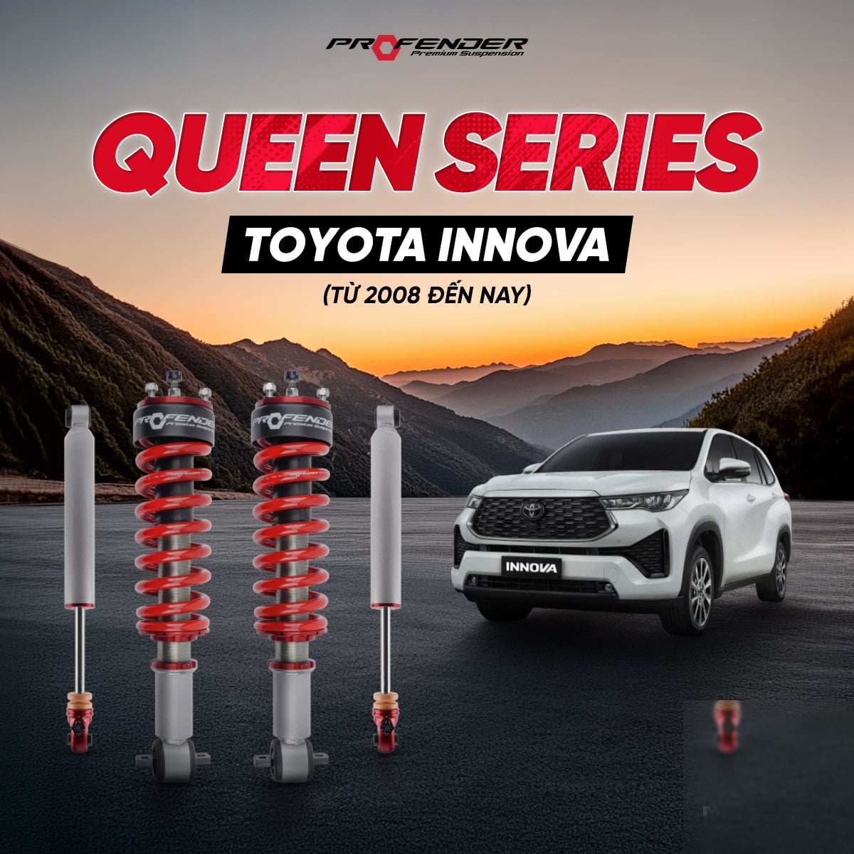 Giảm xóc Profender Queen Series chính hãng Thái Lan cho Toyota Innova