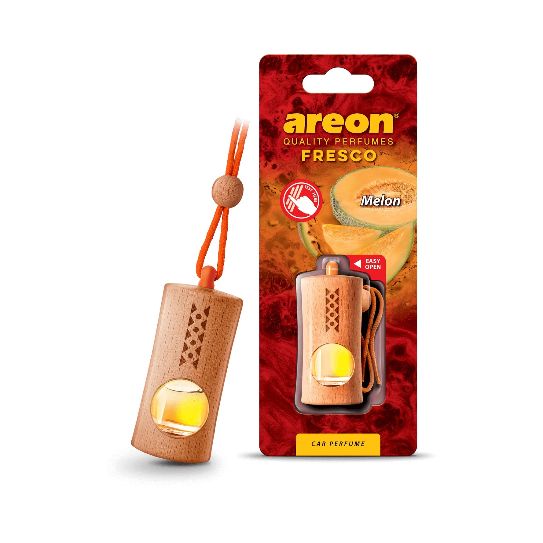 Vỏ hộp Areon Fresco Melon vuông, nền trắng, chuẩn ảnh sản phẩm