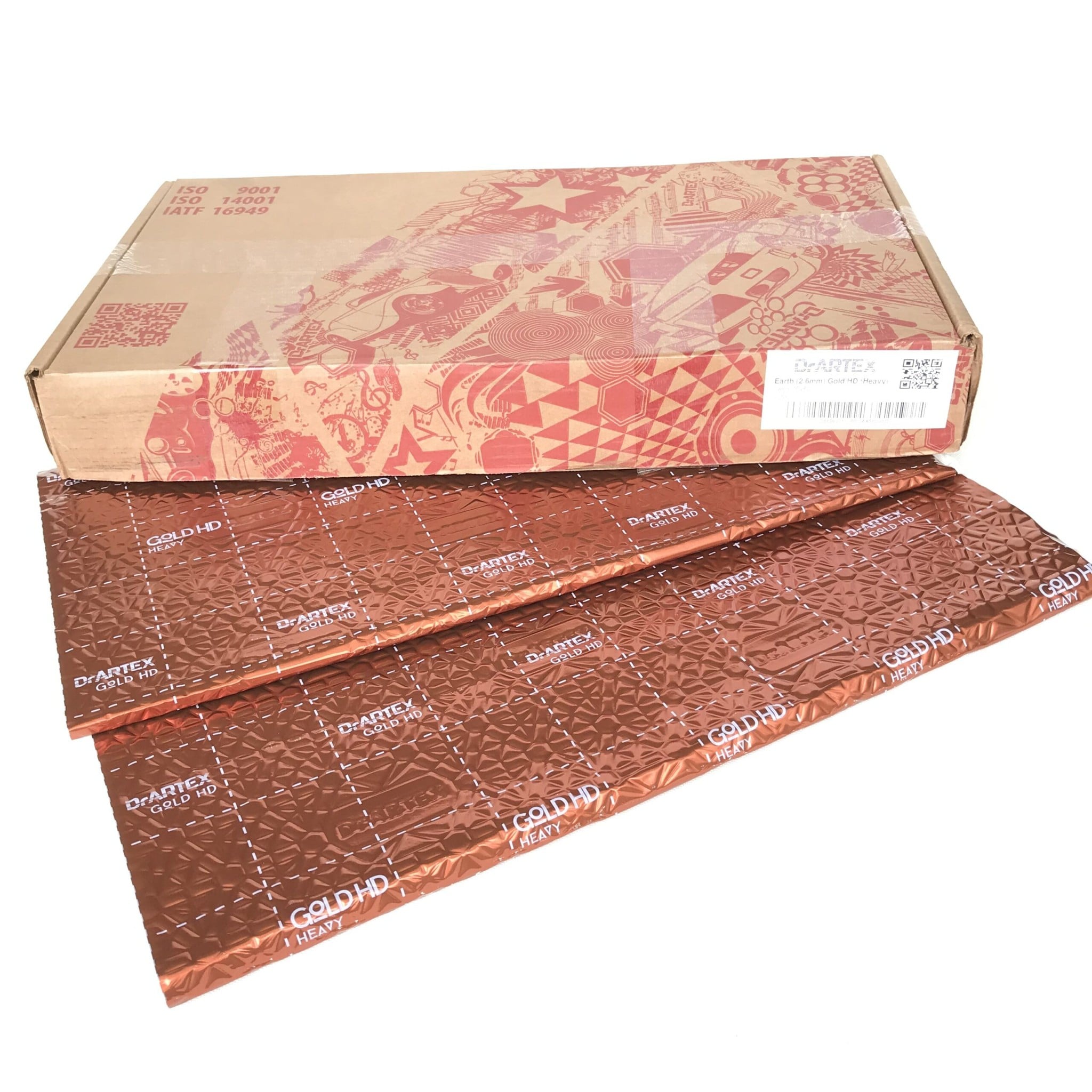 Hộp Dr Artex Gold HD bản 2018 và các tấm giảm chấn mặt đồng in chữ Gold HD
