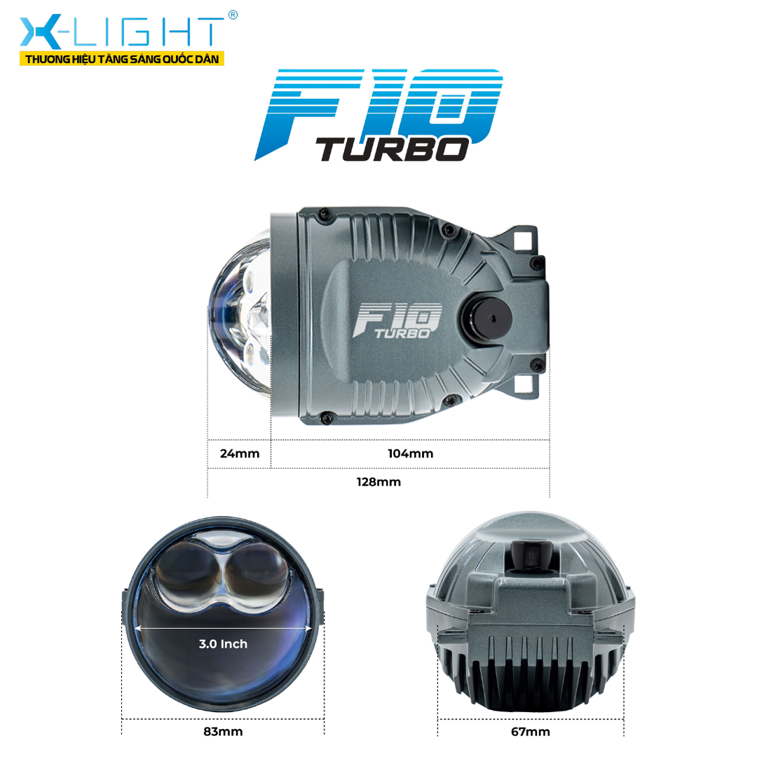 Bi gầm ô tô X-Light F10 Turbo 3.0 inch 2024