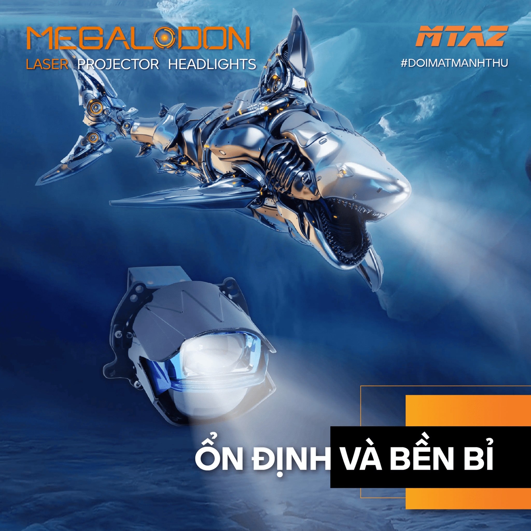 Bi laser Aozoom Megalodon ổn định và bền bỉ, poster chính hãng