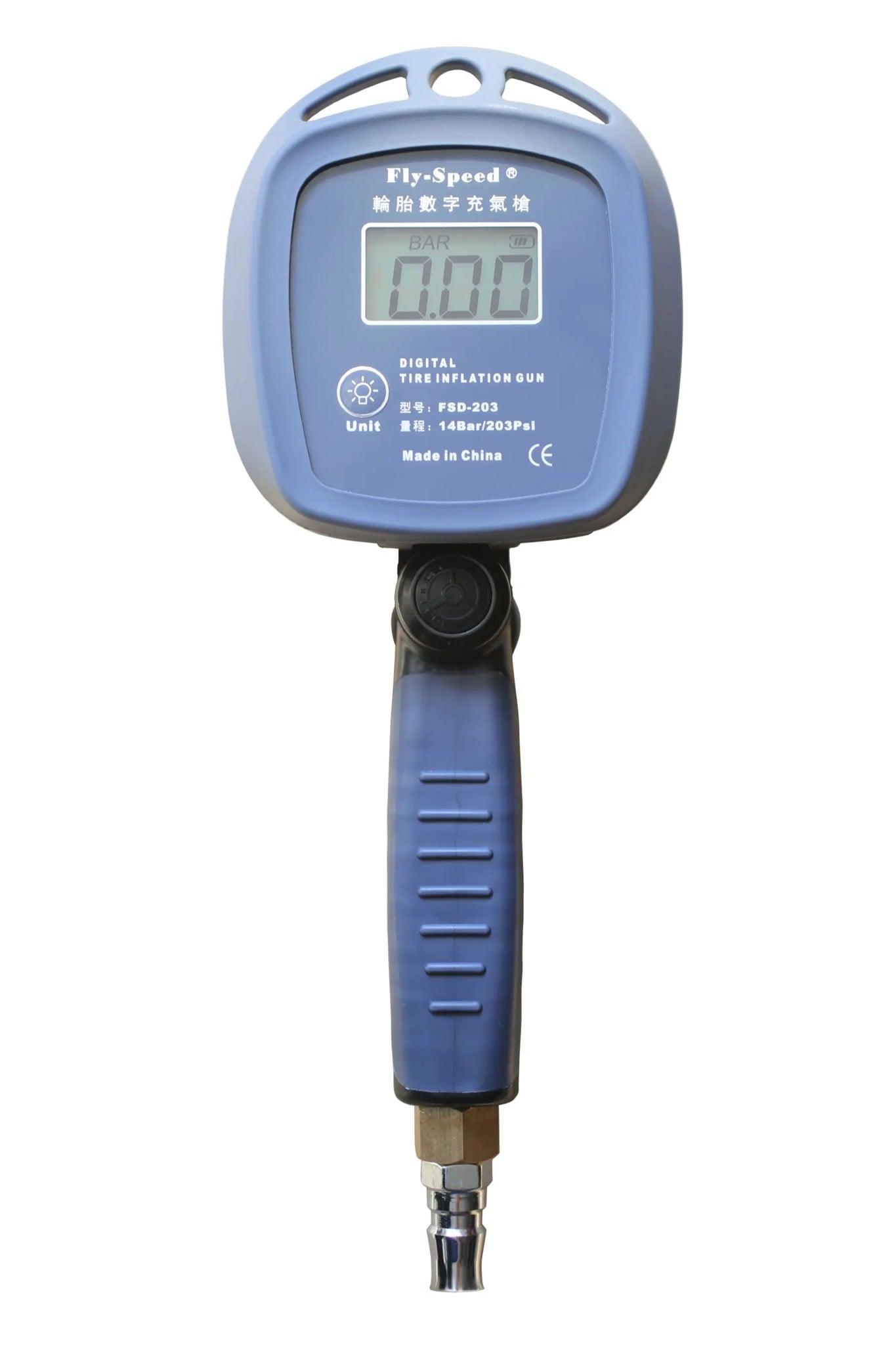 Mặt đồng hồ bơm lốp điện tử Fly Speed FSD-203 thang đo 14 bar 203 psi